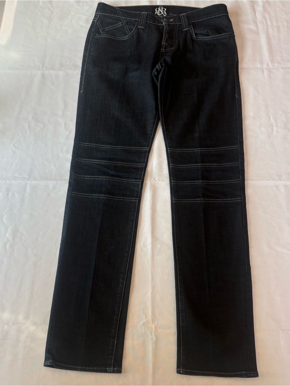 Rock & Republic 33x34 Y2K Dark Wash Moto Seam Jeans Made in USA